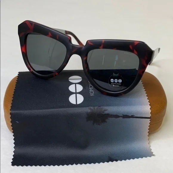 KOMONO Stella Tortoise/Silver Sunglasses NEW - Picture 5 of 15